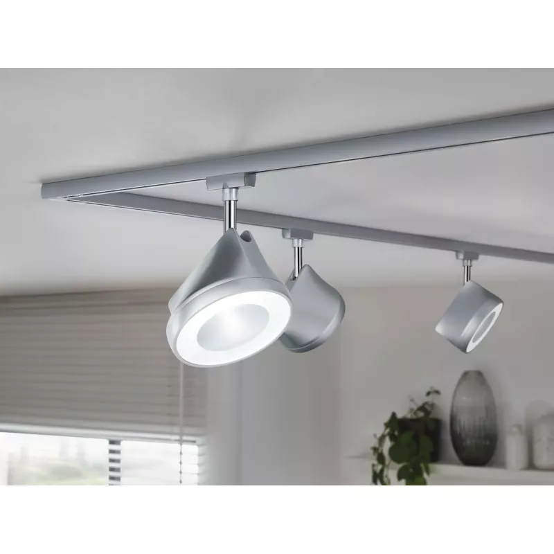URail Track spotlight Arena Individual spotlight 950lm 15.3W 4000K dimmable 230V Matt chrome, Chrome