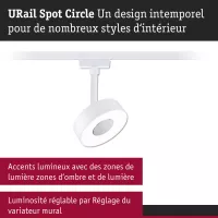 Foco circular para riel URail, 180 lm, 5 W, 3000 K, regulable, 230 V, color blanco señal. - système d'accrochage et décoration - détail 7
