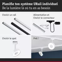 Foco circular para riel URail, 180 lm, 5 W, 3000 K, regulable, 230 V, color blanco señal. - système d'accrochage et décoration - détail 8