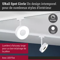 URail Spot sur rail Circle 190lm 5W 4000K gradable 230V Blanc signal - système d'accrochage et décoration - détail 6