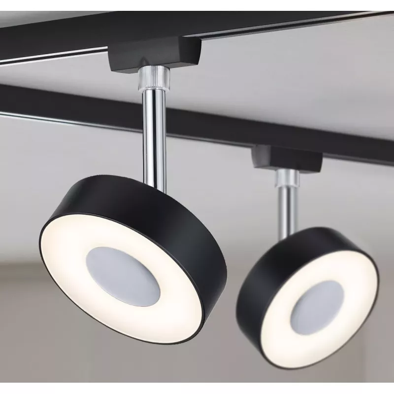 URail Schienenstrahler Circle 200lm 5W 2700K dimmbar 230V Matt schwarz
