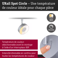 URail Track spotlight Circle 220lm 5W 2700 - 4000K dimmable 230V Matt chrome - système d'accrochage et décoration - détail 7