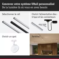 Foco circular para riel URail, 250 lm, 5 W, 2700-4000 K, regulable, 230 V, luz blanca. - système d'accrochage et décoration - détail 8
