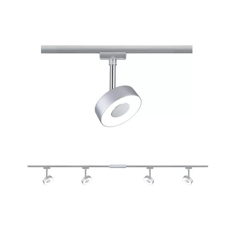 URail Schienenstrahler Circle Basic Kit 4x222lm 4x5,3W 2700K 230V Mattchrom, Chrom
