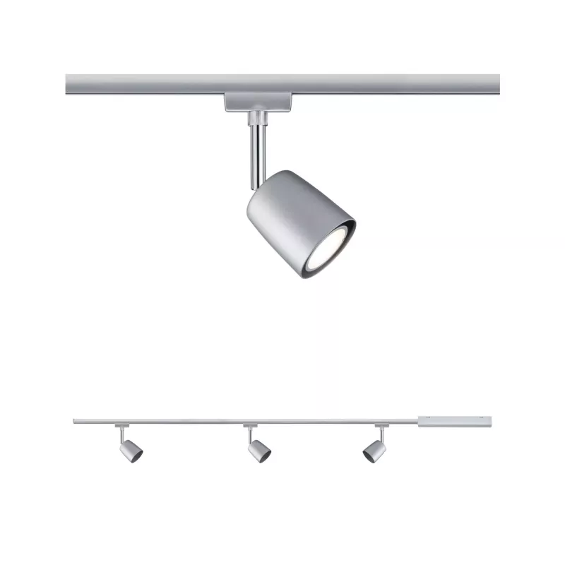 URail Schienenstrahler-Abdeckung Basisset GU10 max. 3x10W dimmbar 230V Mattchrom, Chrom