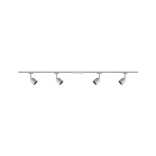 URail Track spotlight Cover Basic kit GU10 max. 4x10W dimmable 230V Matt chrome, Chrome