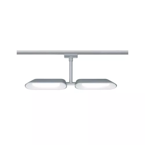 URail Track spotlight Dipper Individual spotlight 2x650lm 2x8W 2700K dimmable 230V Matt chrome, White