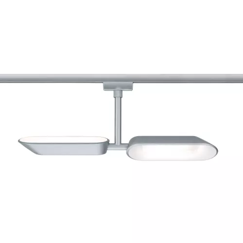 URail Track spotlight Dipper Individual spotlight 2x650lm 2x8W 2700K dimmable 230V Matt chrome, White