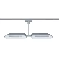Foco individual para riel URail Dipper, 2x650lm, 2x8W, 2700K, regulable, 230V, cromo mate, blanco. - système d'accrochage et décoration - détail 3