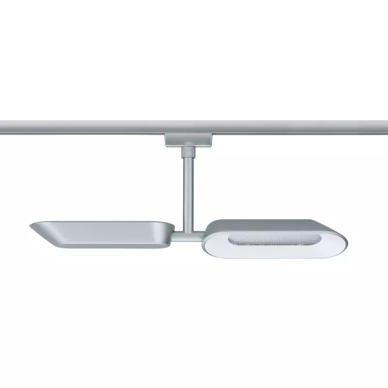 URail Spot sur rail Dipper Spot individuel 2x650lm 2x8W 2700K gradable 230V Chrome mat, Blanc