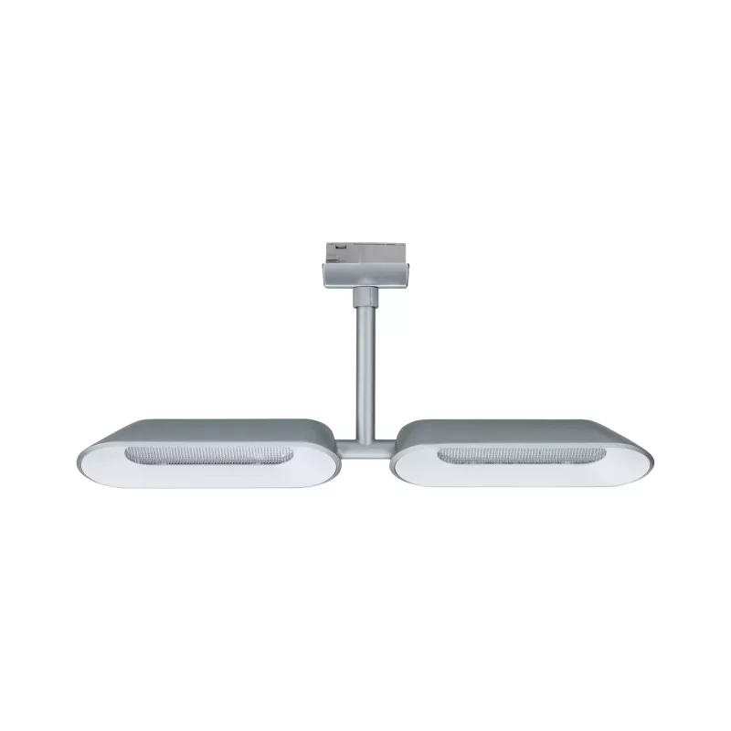 URail Spot sur rail Dipper Spot individuel 2x650lm 2x8W 2700K gradable 230V Chrome mat, Blanc