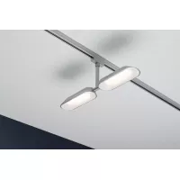 URail Track spotlight Dipper Individual spotlight 2x650lm 2x8W 2700K dimmable 230V Matt chrome, White - système d'accrochage et décoration - détail 6