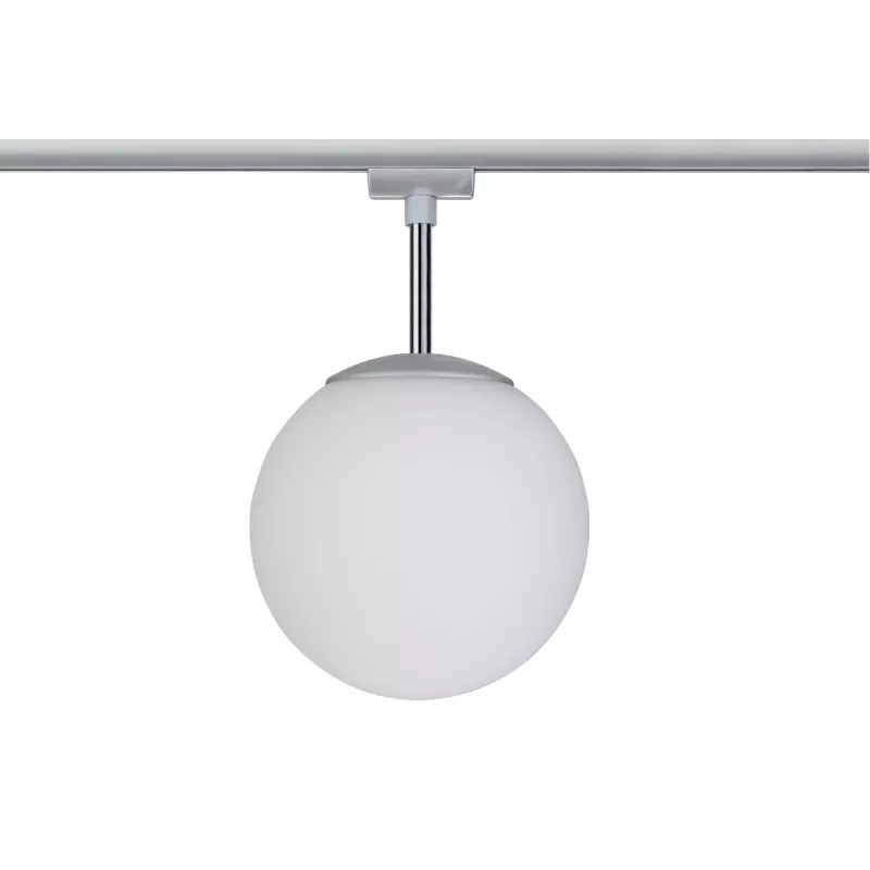 URail Spot sur rail Globe Spot individuel E14 max. 10W gradable 230V Chrome mat, Opale