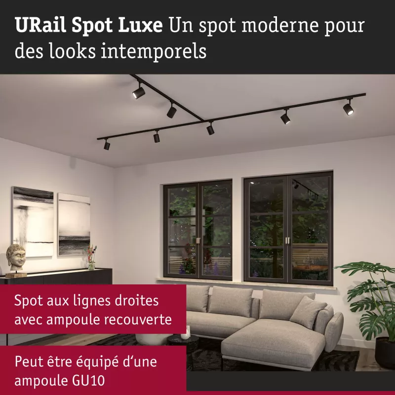 URail Spot sur rail Luxe GU10 max. 10W gradable 230V