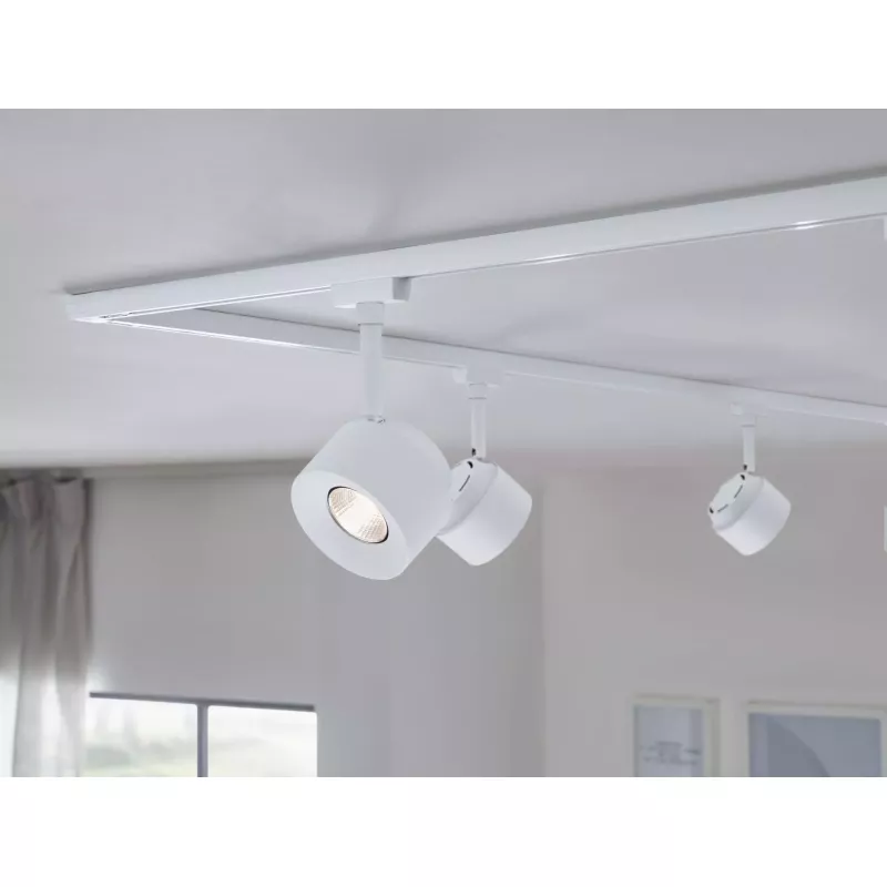 Foco para riel URail, panel de 650 lm, 7,4 W, 3000 K, regulable, 230 V, color blanco señal.