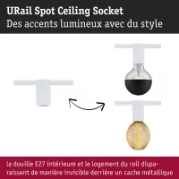 URail Spot sur rail Socket E27 max. 20W gradable 230V Blanc signal - système d'accrochage et décoration - détail 7