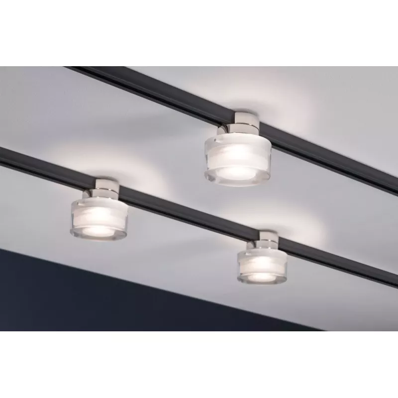 URail Spot sur rail Topa Dot Spot individuel 350lm 4,9W 2700K gradable 230V Chrome, Clair, Satiné