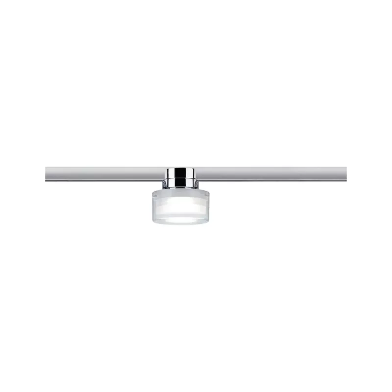 Foco individual URail Spot para riel Topa Dot, 350 lm, 4,9 W, 4000 K, regulable, 230 V, acabado cromado, transparente y satinado - système d'accrochage et décoration