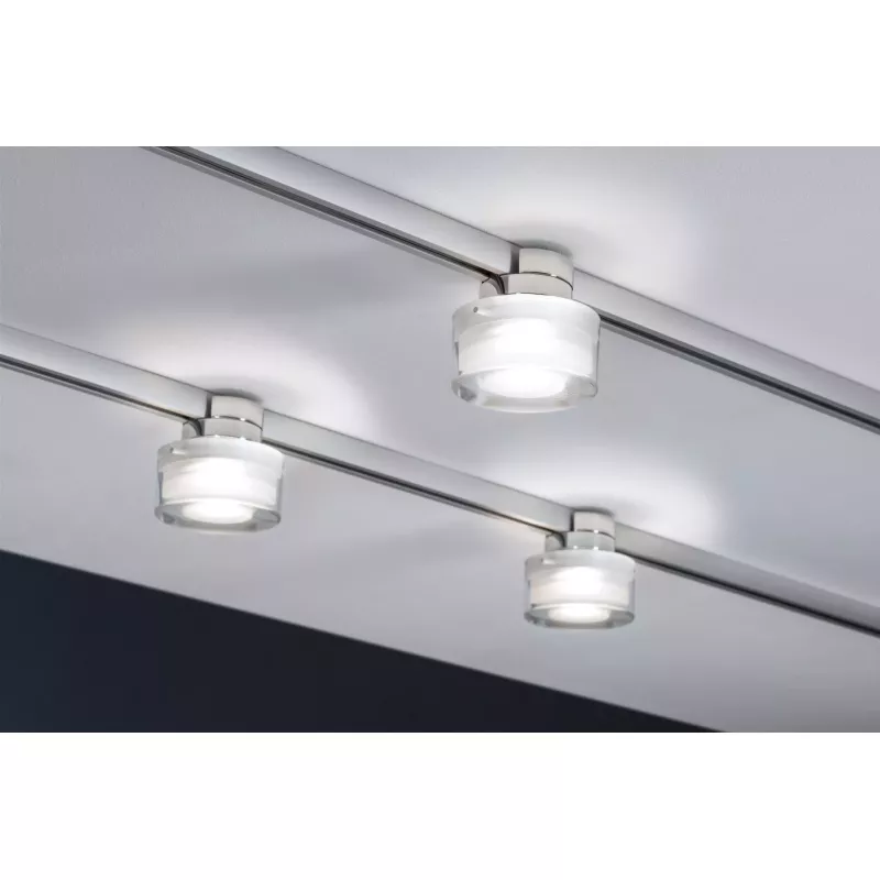 URail Spot sur rail Topa Dot Spot individuel 350lm 4,9W 4000K gradable 230V Chrome, Clair, Satiné
