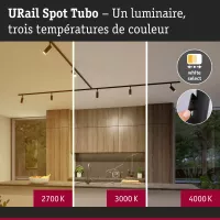 Foco individual URAil Track Spot Tubo 200lm 4W 2700 - 4000K 230V Negro mate - système d'accrochage et décoration - détail 6