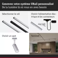 URail Spot sur rail Tubo Spot individuel 300lm 4W 2700 - 4000K 230V Chrome mat - système d'accrochage et décoration - détail 8