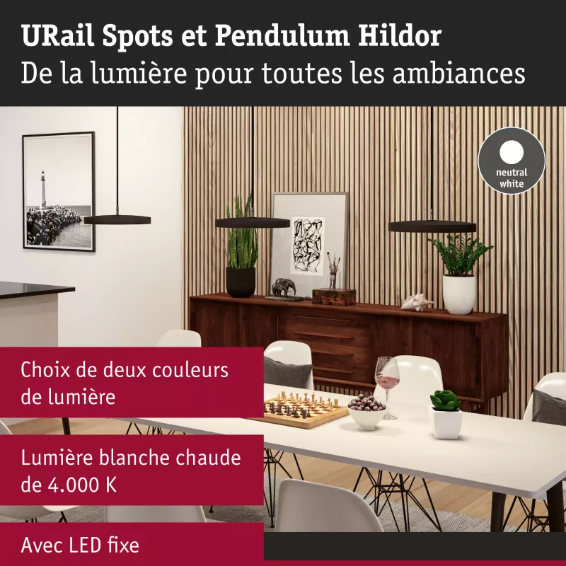 URail Suspension 3-Step-Dim Hildor 850lm 15W 4000K dimmable 230V Matt black