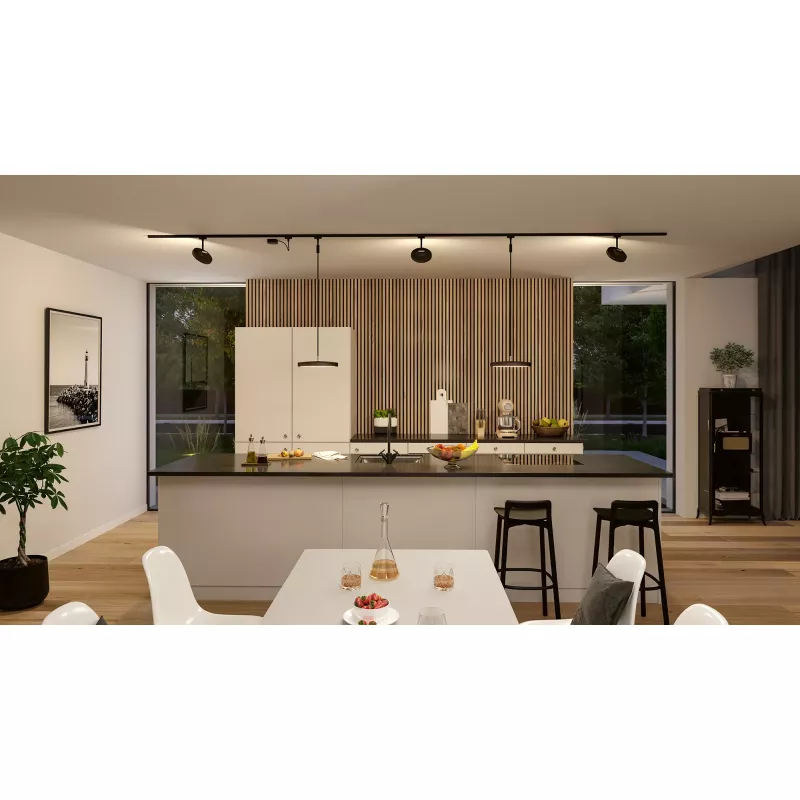 URail Pendelleuchte Hildor, 3-stufig dimmbar, 850 lm, 15 W, 4000 K, 230 V, matt schwarz