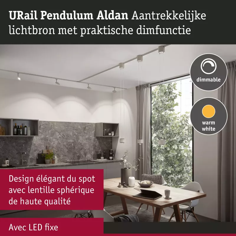 URail Suspension Aldan 750lm 8,5W 3000K gradable 230V Blanc signal