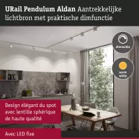 URail Pendelleuchte Aldan 750 lm 8,5 W 3000 K dimmbar 230 V Signal weiß - système d'accrochage et décoration - détail 4