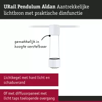 URail Pendant Lamp Aldan 750lm 8.5W 3000K dimmable 230V Signal white - système d'accrochage et décoration - détail 5