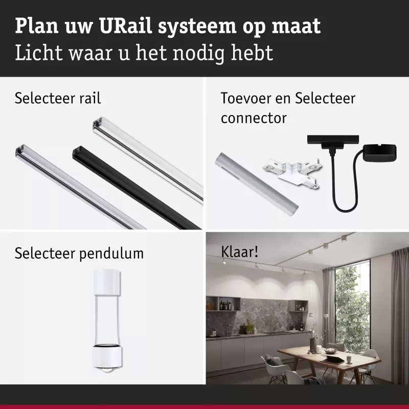 URail Suspension Aldan 750lm 8,5W 3000K gradable 230V Blanc signal