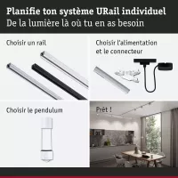 URail Pendelleuchte Aldan 750 lm 8,5 W 4000 K dimmbar 230 V Signal weiß - système d'accrochage et décoration - détail 6