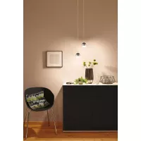 URail Pendelleuchte Capsule II 400 lm 6,3 W 2700 K dimmbar 230 V Mattschwarz, Chrom - système d'accrochage et décoration - détail 4