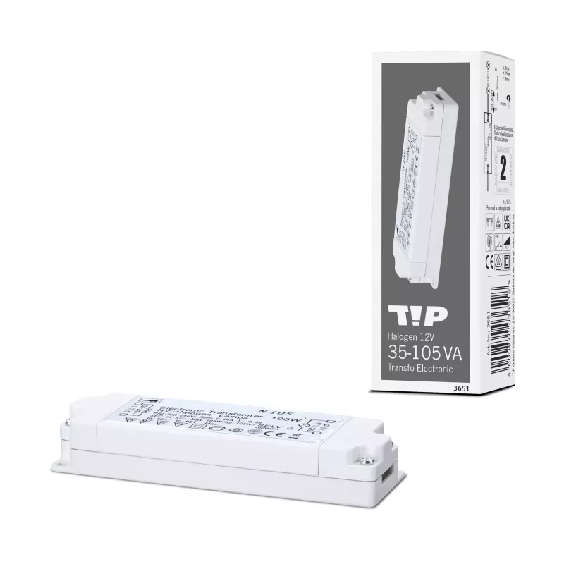 VDE Electronic Transformer 35-105 W max. 35-105W 230/12V 105VA White