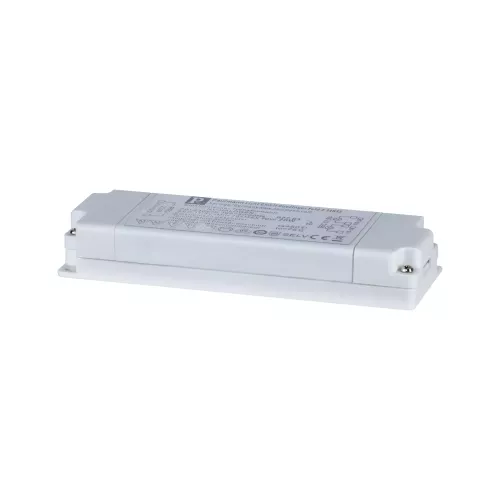 VDE-konformer elektronischer Flachhalogen-Wechselstromtransformator, max. 20–70 W, 230/12 V, 70 VA, weiß