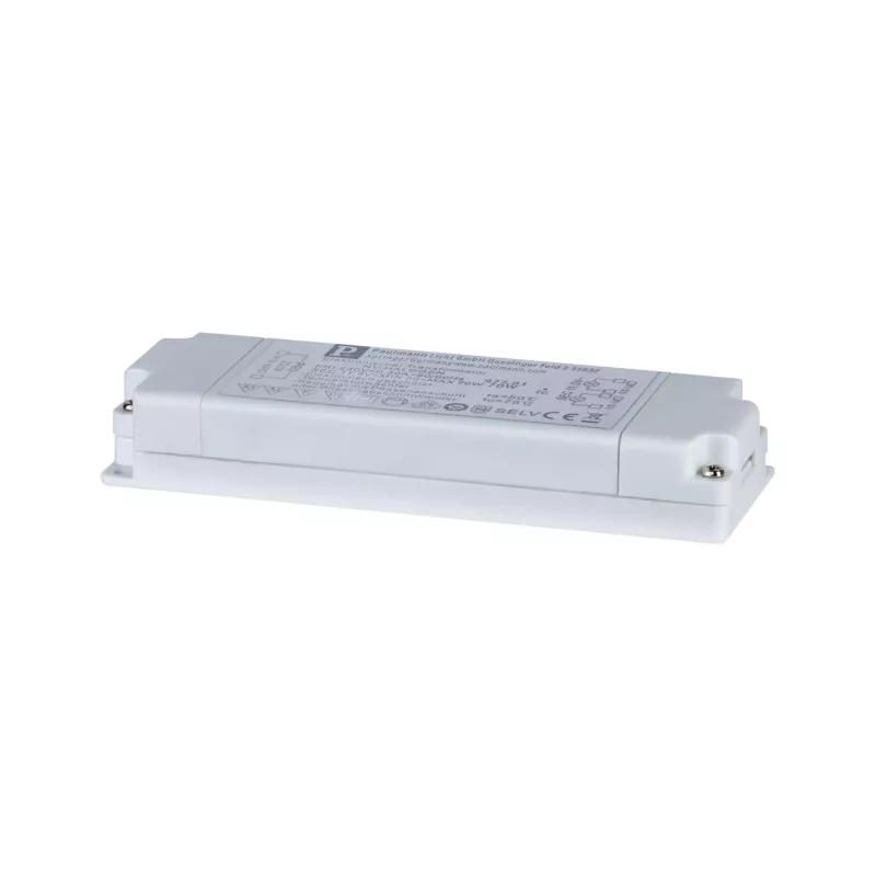 Transformador electrónico plano de CA para lámparas halógenas VDE, máx. 20-70 W, 230/12 V, 70 VA, color blanco.