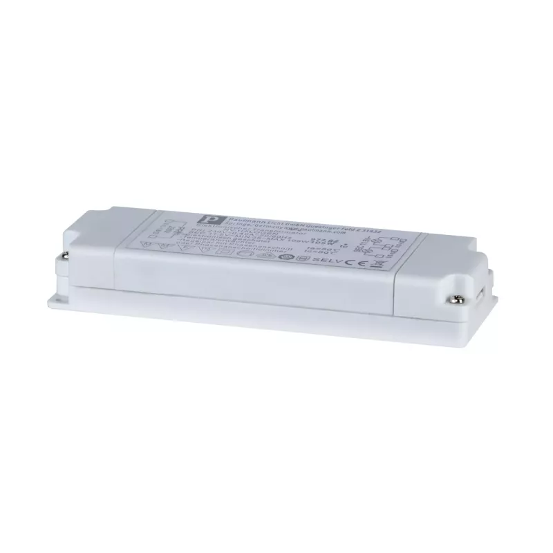 VDE-konformer elektronischer Flachhalogen-Wechselstromtransformator, max. 35–105 W, 230/12 V, 105 VA, weiß