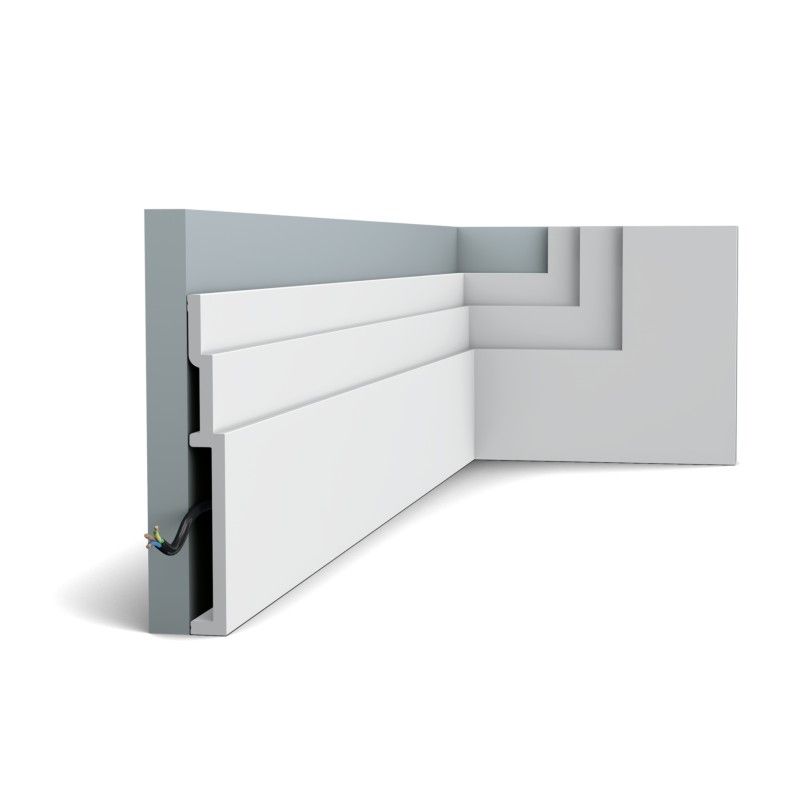 SX181 ORAC Battiscopa Duropolymer L200 x H20 x L2,2 cm ORAC DECOR 4 - Cornice da Tavolo