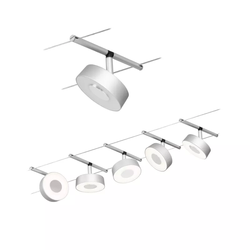 CorDuo Système sur câbles LED Circle Kit de base 5x180lm 5x5W 3000K 230/12V PAULMANN 38 - Cimaise Tableau 