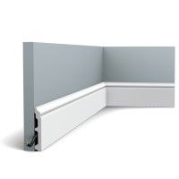 SX173-RAL9003 ORAC Duropolymer Skirting Board L200 x H10 x W1.6 cm - système d'accrochage et décoration - détail 4