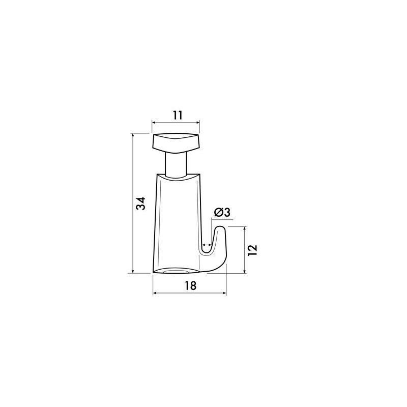 Selbsthemmender Haken MICRO GRIP 2 MM 20 KG - Anhänger Bild artiteq ARTI TEQ 7 - Cimaise Tableau 