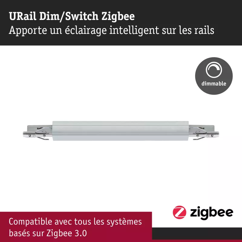 URail Zigbee 3.0 Dimm/Switch Schienenadapter 240x21mm max.