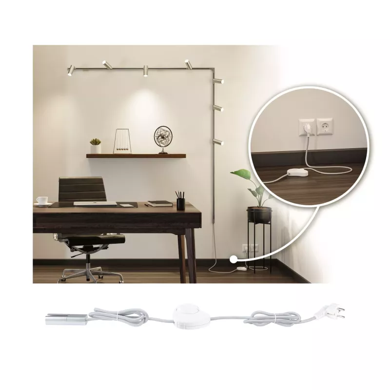 URail Alimentation électrique Câble avec interrupteur 2,4m max. PAULMANN 33 - Cimaise Tableau 