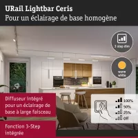 URail Lightbar 3-Step-Dim Ceris 800lm 9,5W 3000K dimmbar 230V - système d'accrochage et décoration - détail 4