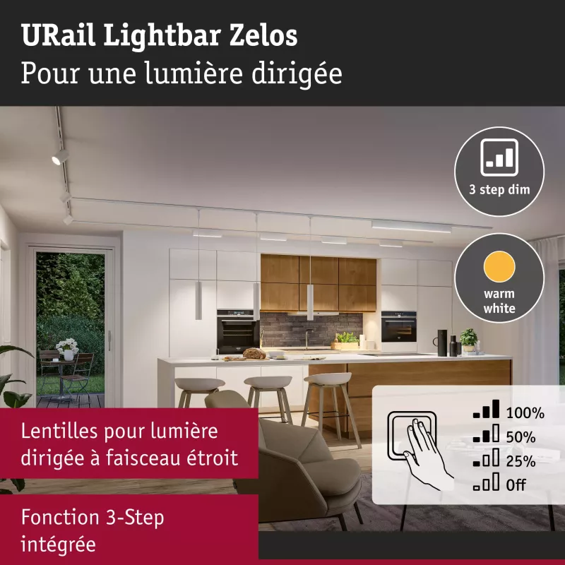 URail Lightbar 3-Step-Dim Zelos 1050lm 10W 3000K dimmable 230V