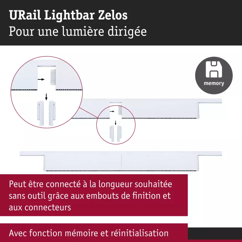 URail Lightbar 3-Step-Dim Zelos 1050lm 10W 3000K dimmable 230V