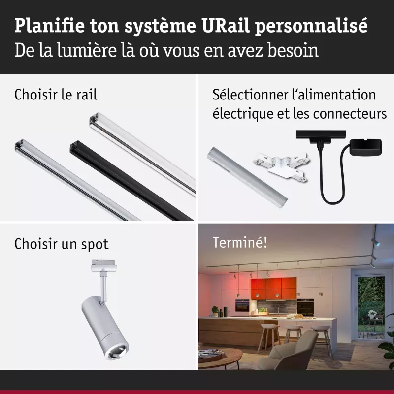 URail Spot Smart Home Zigbee 3.0 Tarie RGBW 230lm 4.5W RGBW+ regulable 230V PAULMANN 44 - Cimaise Tableau 