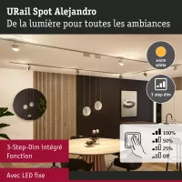 URail Schienenstrahler Alejandro, 3-stufig dimmbar, 800 lm, 10 W, 3000 K, 230 V - système d'accrochage et décoration - détail 5