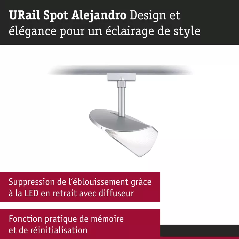 URail Spot sur rail 3-Step-Dim Alejandro 800lm 10W 4000K gradable 230V