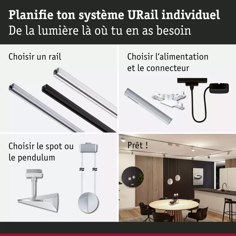 URail Schienenstrahler Alejandro, 3-stufig dimmbar, 800 lm, 10 W, 4000 K, 230 V